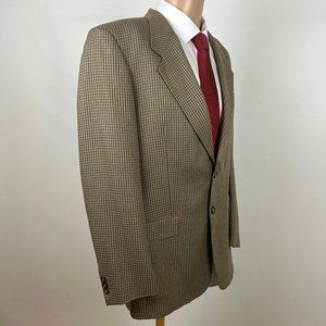 Zenio Mens 2 Button Notched Lapel Brown Blazer Wool / Silk Sport Jacket …